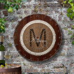 Cible De Fléchettes Châtaignier à teinte de bois moderne et Baywood<br><div class="desc">La Cible de flechettes moderne bois teint châtaignier et Baywood fait une grande activité familiale. Il s'agit d'un excellent ajout à votre salle de jeux ou à vos soirées. Personnalisez facilement ce design graphique avec votre Monogramme.</div>