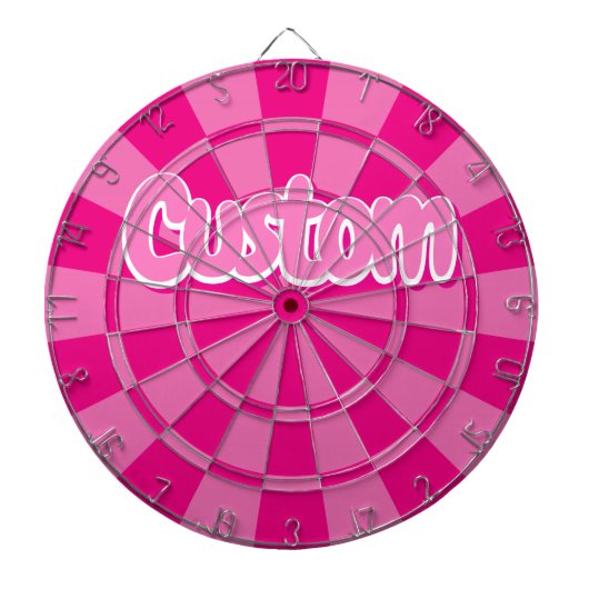 Cible De Fléchettes Chaud Rose et Rose Couleur Blanc Contour Texte Per (Devant)
