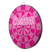 Cible De Fléchettes Chaud Rose et Rose Couleur Blanc Contour Texte Per (Devant droit)