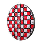 CIBLE DE FLÉCHETTES CHECKERS ROUGE BLANC (Devant droit)