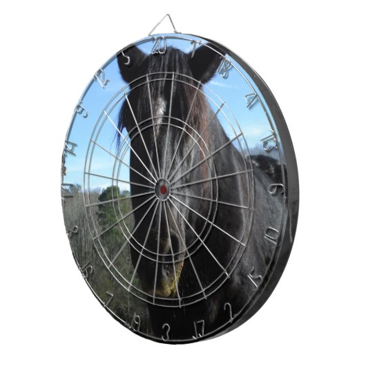 Cible De Fléchettes Cheval à bascule noir secouru (Devant droit)