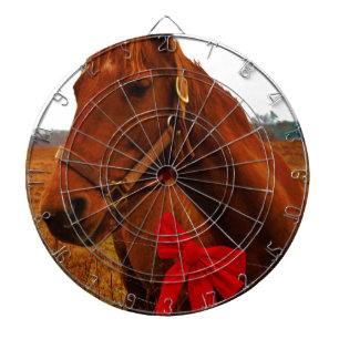 Cible De Fléchettes Cheval avec Bow rouge