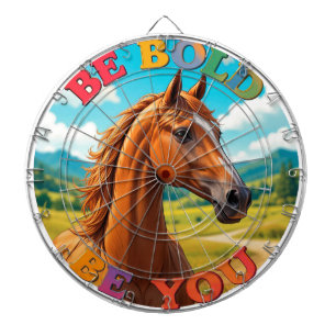 Cible De Fléchettes Cheval avec citation motivationnelle