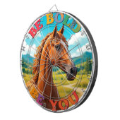 Cible De Fléchettes Cheval avec citation motivationnelle (Devant droit)