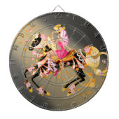 Cible De Fléchettes Cheval crâne sucre et tableau noir dame (Devant)