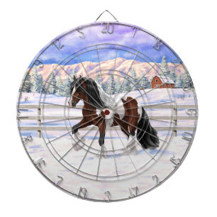 Cible De Fléchettes Cheval de Tinker Tinker Gypsy Vanner Brown Pinto