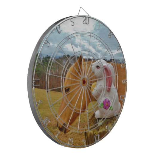 Cible De Fléchettes Cheval Jaune, Lapin De Printemps (Devant gauche)