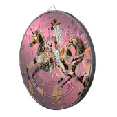 Cible De Fléchettes Cheval mécanique Steampunk & Lady Dartboard (Devant droit)