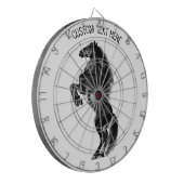 Cible De Fléchettes Cheval sauvage noir dressé - Dessin noir et blanc (Devant gauche)