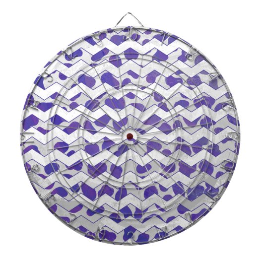 Cible De Fléchettes Chevron Dalmatien violet et blanc (Devant)