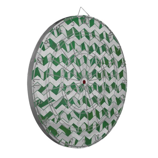 Cible De Fléchettes Chevron Zebra Green et White Print (Devant gauche)