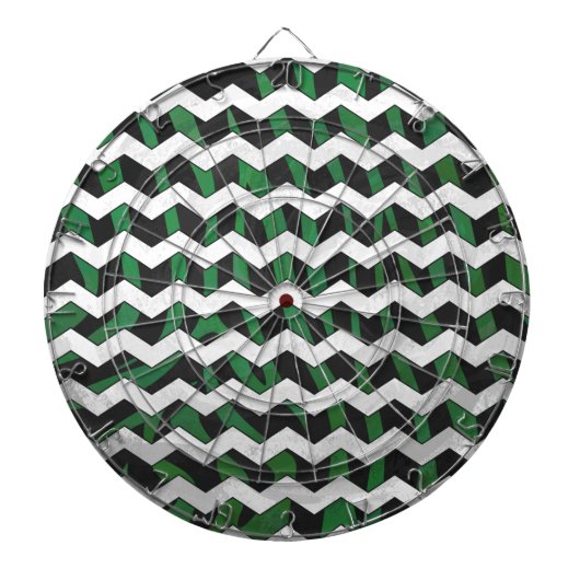 Cible De Fléchettes Chevron Zebra noir et vert (Devant)