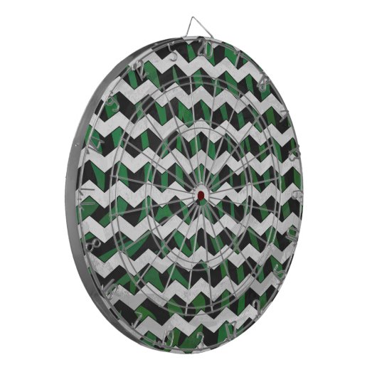 Cible De Fléchettes Chevron Zebra noir et vert (Devant gauche)