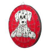 Cible De Fléchettes Chien en dalmate dessin simple noir (Devant droit)