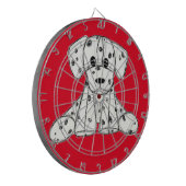 Cible De Fléchettes Chien en dalmate dessin simple noir (Devant gauche)