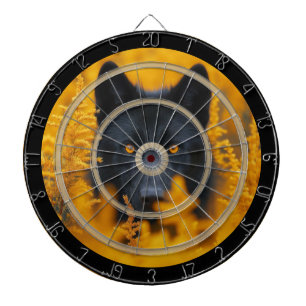 Cible De Fléchettes Chien noir avec étonnante réglementation des yeux 