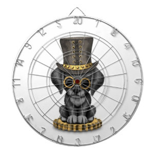 Cible De Fléchettes Chiot noir mignon de laboratoire de Steampunk,