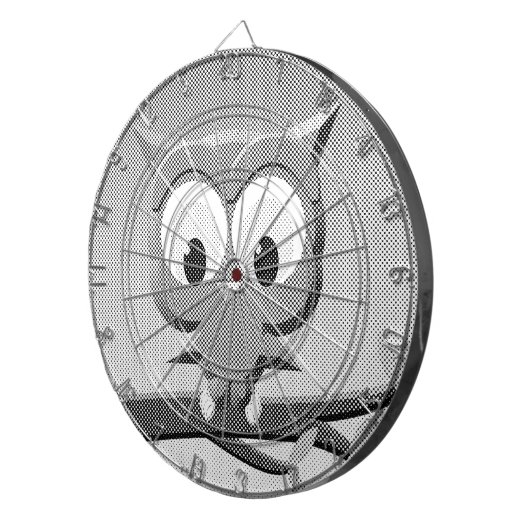 Cible De Fléchettes Chouette À Papier En Noir Et Blanc (Devant droit)