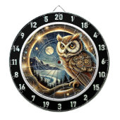 Cible De Fléchettes Chouette céleste - Art du paysage nocturne (Devant)