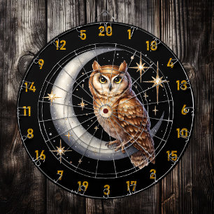 Cible De Fléchettes Chouette sur la Lune