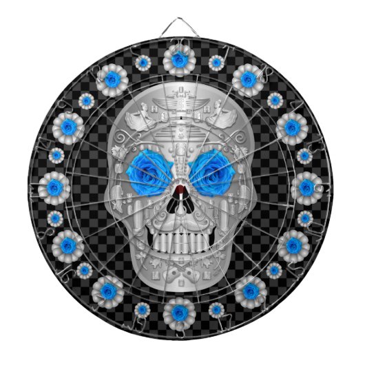 Cible De Fléchettes Chrome Calavera (Rose Bleue) (Devant)