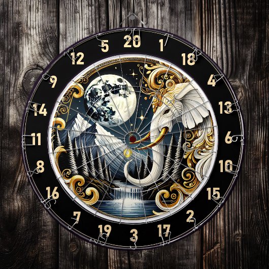 Cible De Fléchettes Ciel étoilé gracieux Eléphant blanc