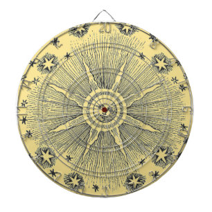 Cible De Fléchettes Ciel Nocturne Antique Étoiles Solaires Zodiaque Mé