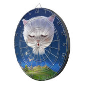 Cible De Fléchettes Ciel nocturne avec chat (Devant droit)