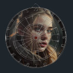 Cible De Fléchettes Circle<br><div class="desc">A painting of a girl in a circle,  in the style of réaliste hyper-detailed rendering,  detailed character illustration</div>