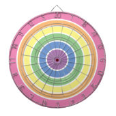 Cible De Fléchettes Circle Pastel Arc-en-ciel rayures (Devant)