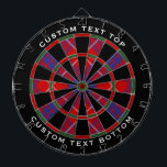 Cible de flechettes Clan Hamilton Red Tartan<br><div class="desc">Clan Hamilton traditionnel tartan rouge aux couleurs modernes. Motif sans couture. Deux zones de texte personnalisées sur l'anneau extérieur.</div>