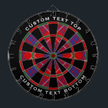 Cible de flechettes Clan Hamilton Red Tartan<br><div class="desc">Clan Hamilton traditionnel tartan rouge aux couleurs modernes. Motif sans couture. Deux zones de texte personnalisées sur l'anneau extérieur.</div>