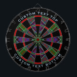 Cible De Fléchettes Clan MacDonald de Clanranald Tartan<br><div class="desc">Clan MacDonald de Clanranald tartan traditionnel aux couleurs modernes. Motif sans couture. Deux zones de texte personnalisées sur l'anneau extérieur.</div>