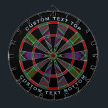 Cible De Fléchettes Clan MacDonald de Clanranald Tartan<br><div class="desc">Clan MacDonald de Clanranald tartan traditionnel aux couleurs modernes. Motif sans couture. Deux zones de texte personnalisées sur l'anneau extérieur.</div>
