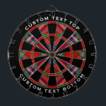 Cible De Fléchettes Clan MacFarlane Red Tartan<br><div class="desc">Clan MacFarlane traditionnel tartan rouge aux couleurs modernes. Motif sans couture. Deux zones de texte personnalisées sur l'anneau extérieur.</div>