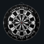 Cible De Fléchettes Clan MacFarlane Tartan noir et blanc<br><div class="desc">Clan MacFarlane traditionnel tartan noir et blanc aux couleurs modernes. Motif sans couture. Deux zones de texte personnalisées sur l'anneau extérieur.</div>