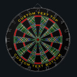 Cible de flechettes Clan Scott Green Tartan<br><div class="desc">Clan Scott traditionnel écossais vert aux couleurs modernes. Motif sans couture. Deux zones de texte personnalisées sur l'anneau extérieur.</div>