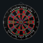 Cible De Fléchettes Clan Sinclair Tartan<br><div class="desc">Clan Sinclair tartan traditionnel aux couleurs modernes. Motif sans couture. Deux zones de texte personnalisées sur l'anneau extérieur.</div>