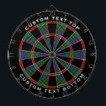 Cible De Fléchettes Clan Wood<br><div class="desc">Clan Bois traditionnel tartan aux couleurs modernes. Motif sans couture. Deux zones de texte personnalisées sur l'anneau extérieur.</div>
