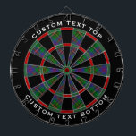 Cible De Fléchettes Clan Wood<br><div class="desc">Clan Bois traditionnel tartan aux couleurs modernes. Motif sans couture. Deux zones de texte personnalisées sur l'anneau extérieur.</div>