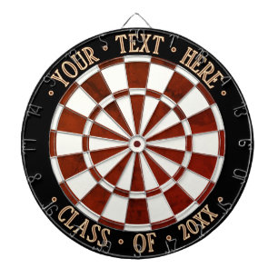 Cible De Fléchettes Classe de finissants RUSTIQUE Année Marron Blanc &