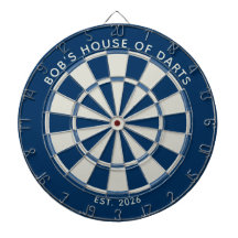 Cible de fléchettes classique bleu marine et crème