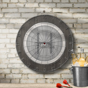 Cible de flechettes classique en bois teint vieill