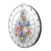 Cible De Fléchettes Clé de sol avec roses roses (Devant droit)