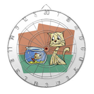 Cible De Fléchettes Clipart de chat et de poisson