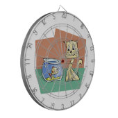 Cible De Fléchettes Clipart de chat et de poisson (Devant gauche)