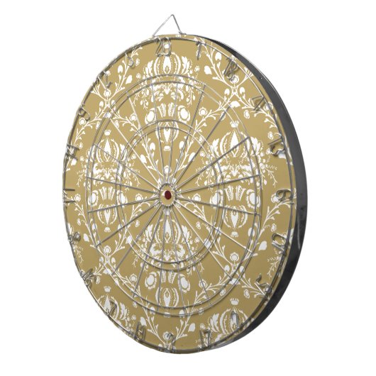 Cible De Fléchettes Cocoa and Cream Damask (Devant droit)