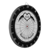 Cible De Fléchettes Coeur ailé gothique Mariage Personnalisé Monogramm (Devant gauche)