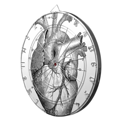 Cible De Fléchettes Coeur anatomique noir (Devant droit)