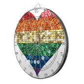 Cible De Fléchettes coeur arc-en-ciel lgbt (Devant droit)